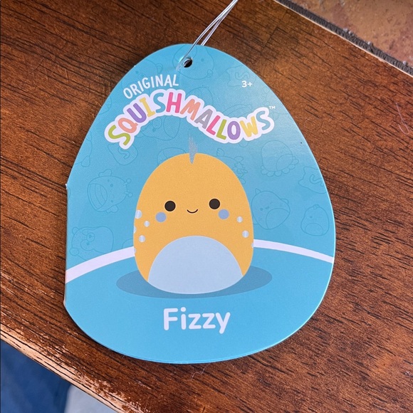 Original Squishmallows Fizzy Bright Yellow with Green Details New with Tags - Picture 4 of 12